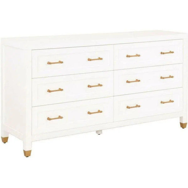 Stella 6-Drawer Double Dresser White