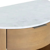 Stella Marble Topped Wooden Nightstand-Nightstands-SUNPAN-LOOMLAN