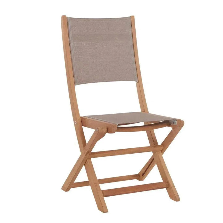 Stella Teak Outdoor Folding Chair-Outdoor Accent Chairs-HiTeak-Taupe-LOOMLAN