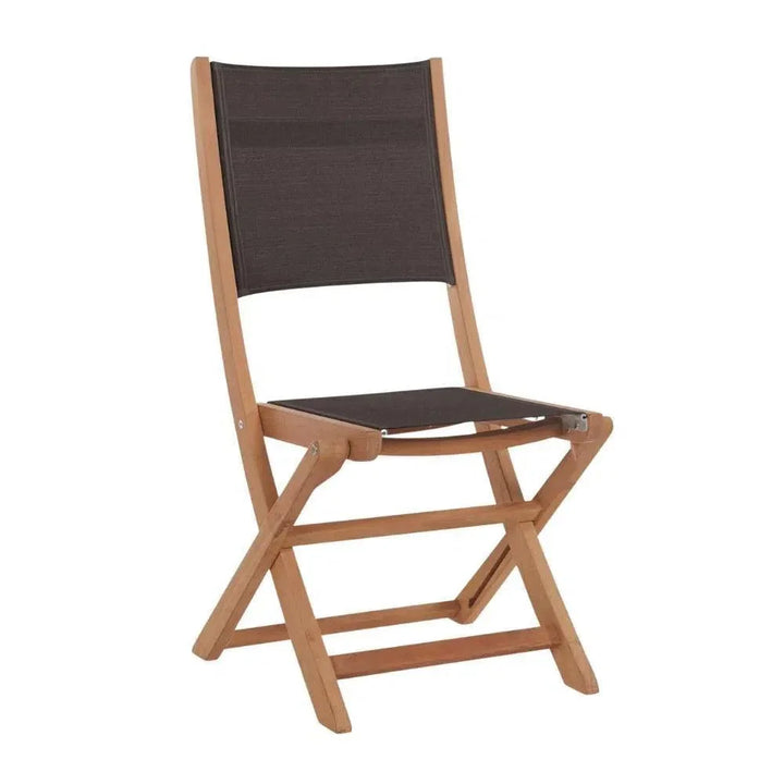 Stella Teak Outdoor Folding Chair-Outdoor Accent Chairs-HiTeak-Black-LOOMLAN