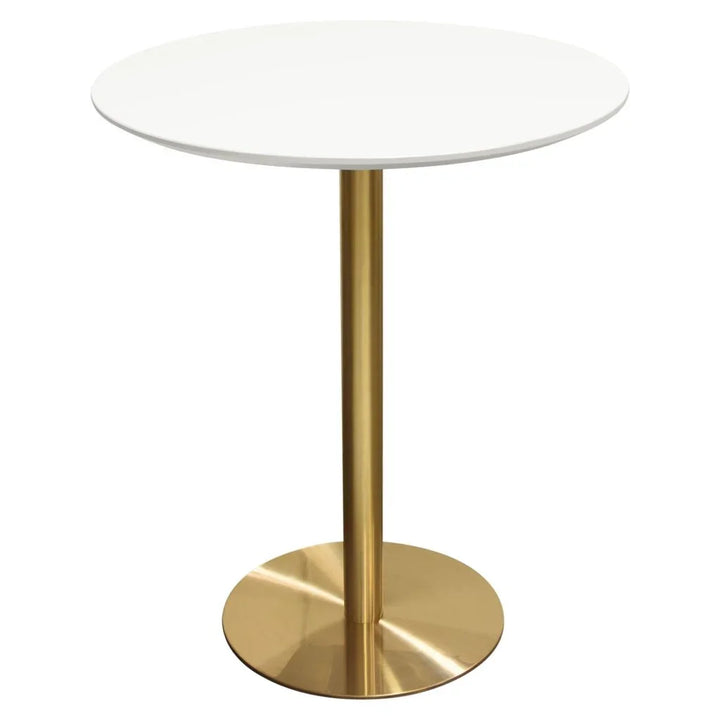 Stella White Lacquer Top Round Bar Height Table - LOOMLAN - Diamond Sofa - Bar Tables