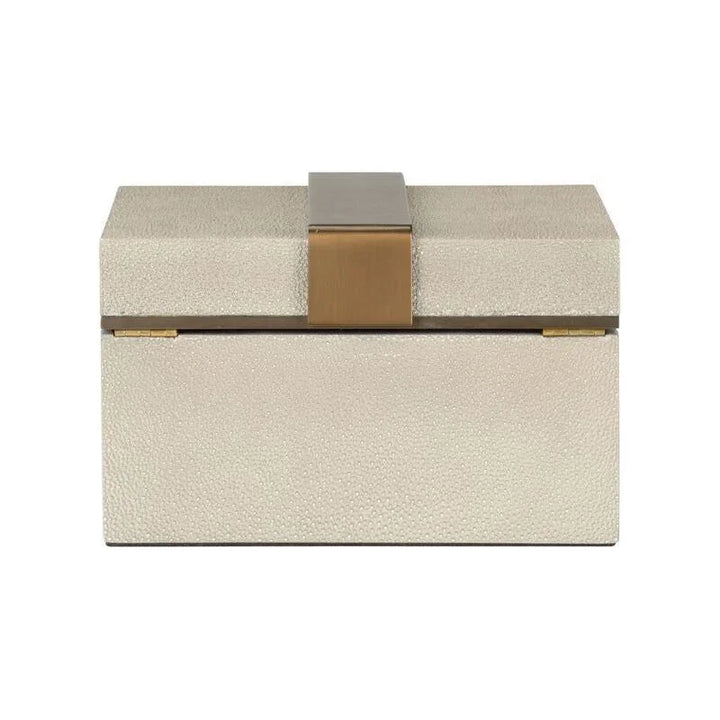 Steven Grey Textured Shagreen Covered Box - LOOMLAN - Wildwood - Boxes & Bowls