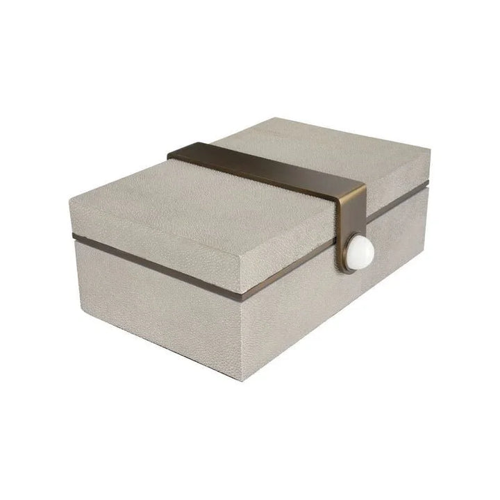 Steven Grey Textured Shagreen Covered Box - LOOMLAN - Wildwood - Boxes & Bowls