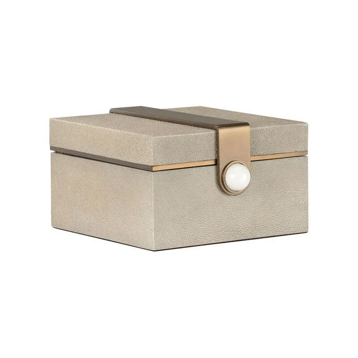 Steven Grey Textured Shagreen Covered Box - LOOMLAN - Wildwood - Boxes & Bowls