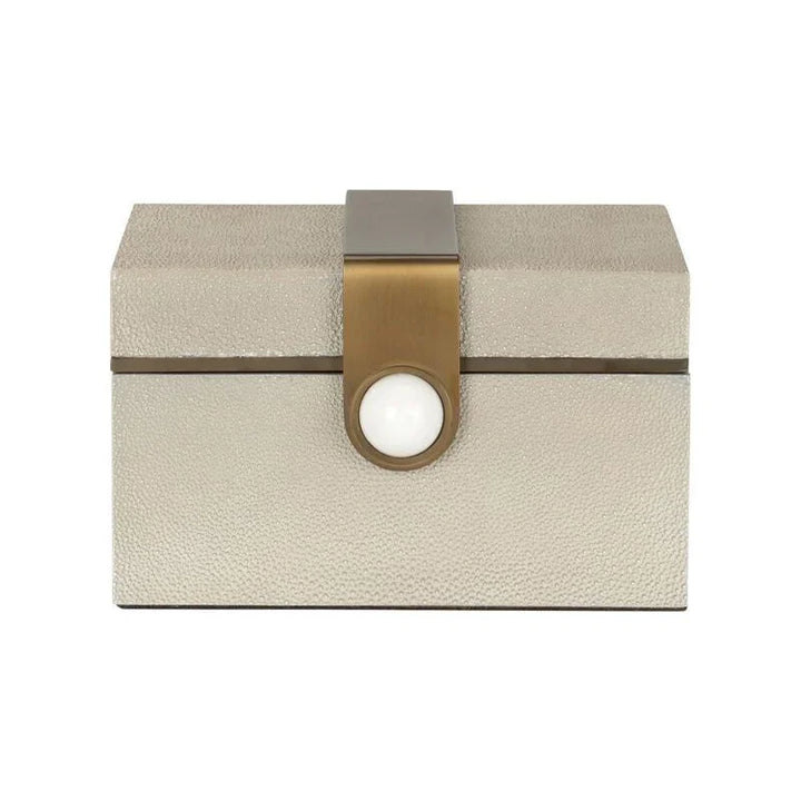 Steven Grey Textured Shagreen Covered Box - LOOMLAN - Wildwood - Boxes & Bowls