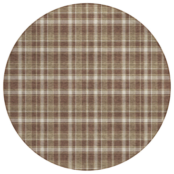 Still Bloom Brown Washable Indoor-Outdoor Rug