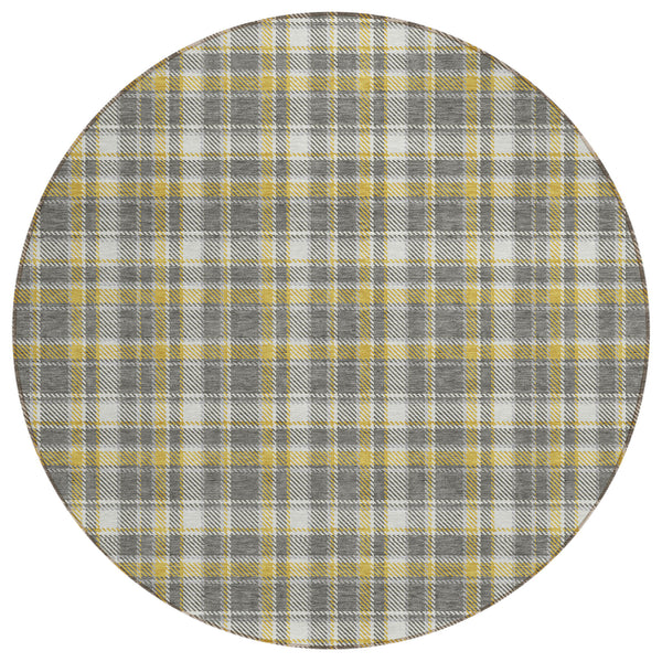 Still Bloom Grey Washable Indoor-Outdoor Rug