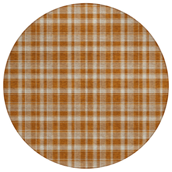 Still Bloom Orange Washable Indoor-Outdoor Rug