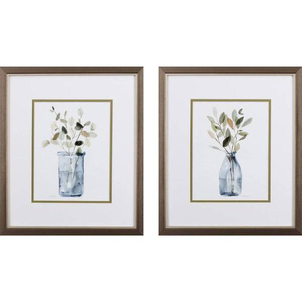 Still Moment Blue Framed Wall Art 2PC
