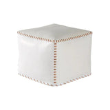 Stitched Leather Square Ottoman