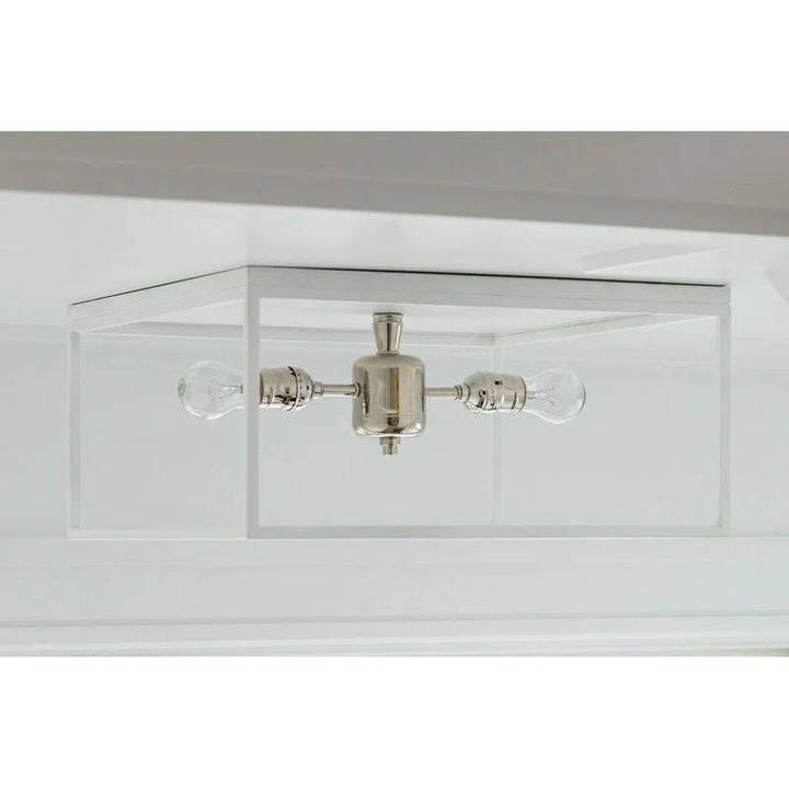 Stone Harbor Polished Nickel Framed Flush Mount-Flush Mounts-Wildwood-LOOMLAN