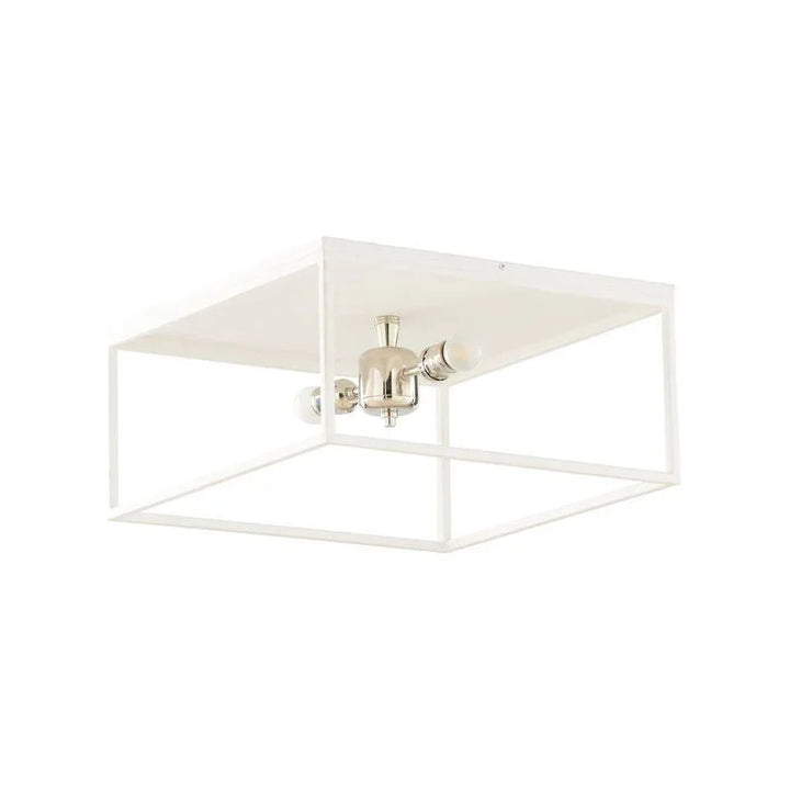 Stone Harbor Polished Nickel Framed Flush Mount-Flush Mounts-Wildwood-LOOMLAN