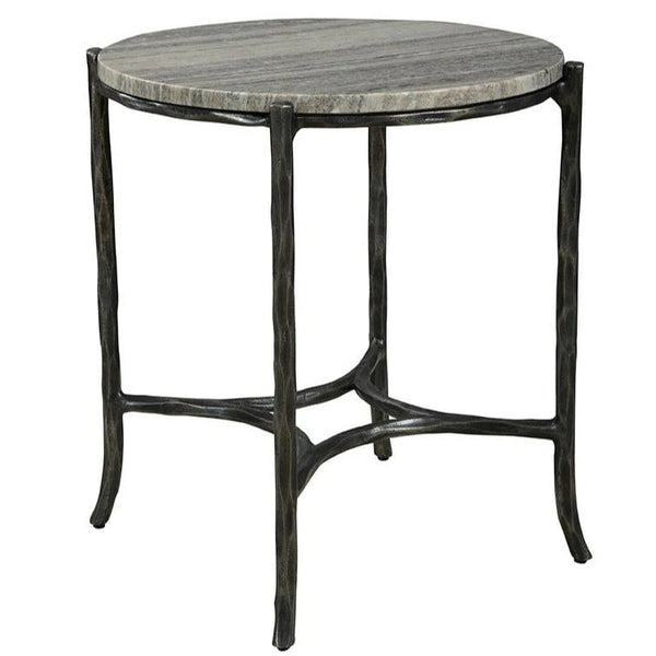 Stonewall Marble Topped Round End Table