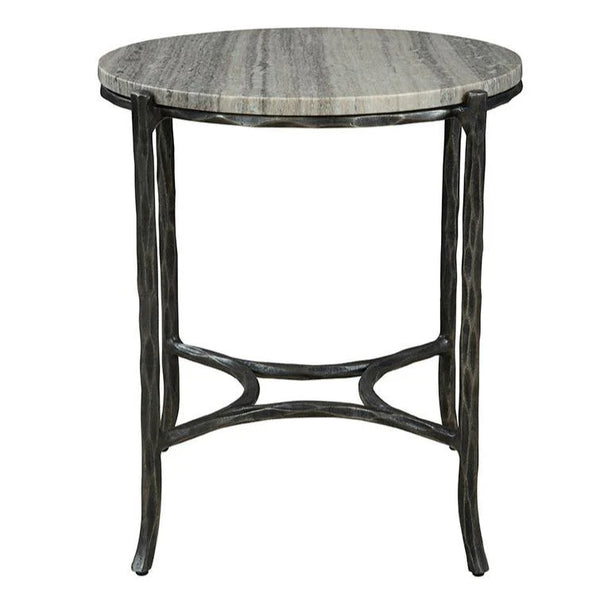 Stonewall Marble Topped Round End Table