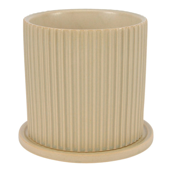 Stoneware Kuhi Planter Large Light Beige Outdoor Accessories LOOMLAN By Moe's Home