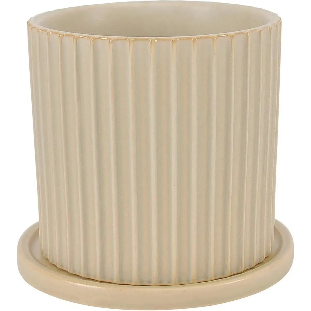 Stoneware Kuhi Planter Small Light Beige