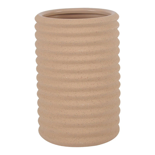 Stoneware Teku Vase Speckled Sand Outdoor Accessories LOOMLAN By Moe's Home