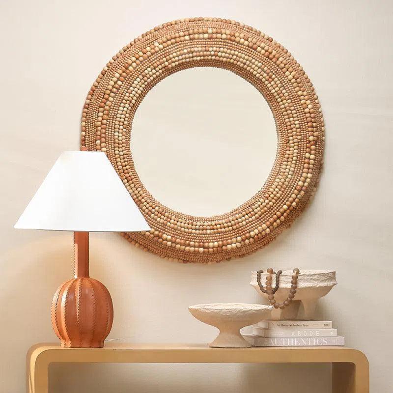 Strand Beaded Mirror - Natural