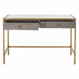 Strand Shagreen Desk Drawers Gray Shagreen