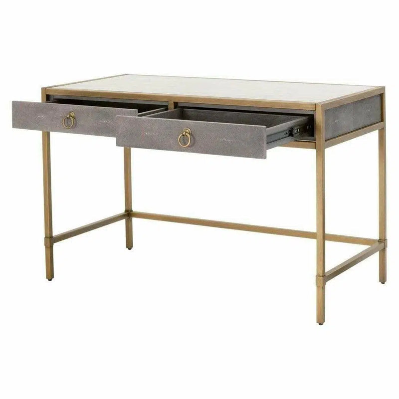 Strand Shagreen Desk Drawers Gray Shagreen