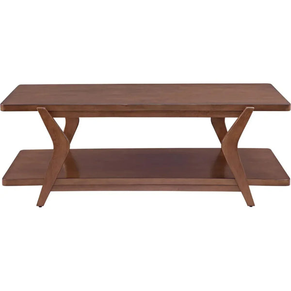 Stratton Wood Brown Rectangular Cocktail Table - LOOMLAN - Bassett Mirror - Coffee Tables