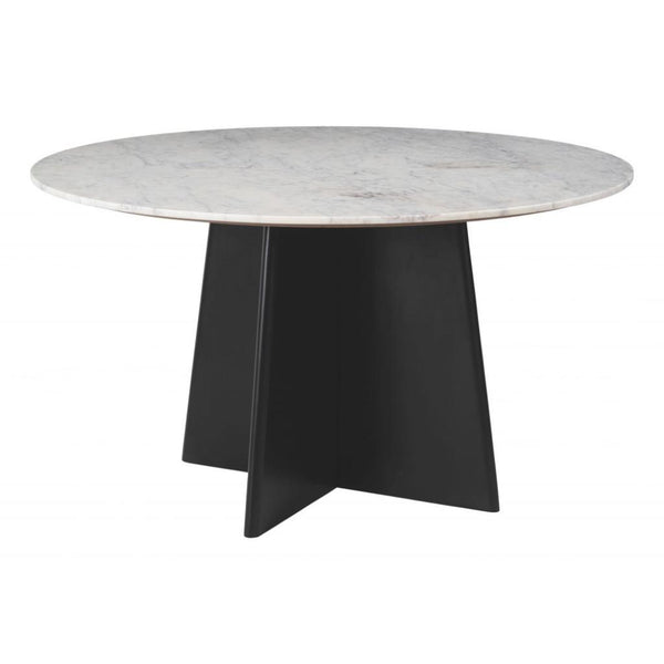 Strela White Marble Top Round Dining Table