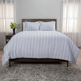 Striped Blue er Duvet Set With Two Shams