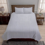 Striped Blue er Duvet Set With Two Shams