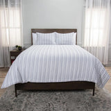 Striped Grey er Duvet Set With Two Shams