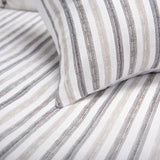 Striped Grey er Duvet Set With Two Shams