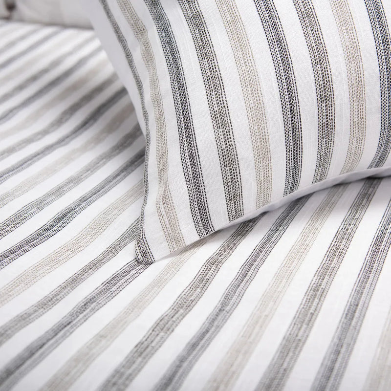 Striped Grey er Duvet Set With Two Shams