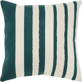 Stripes Down Filled Decorative Throw Pillow Cover-Throw Pillows-LOOMLAN-Teal-LOOMLAN