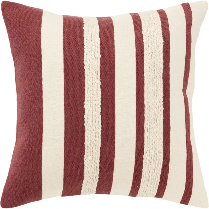 Stripes Down Filled Decorative Throw Pillow Cover-Throw Pillows-LOOMLAN-Wine-LOOMLAN