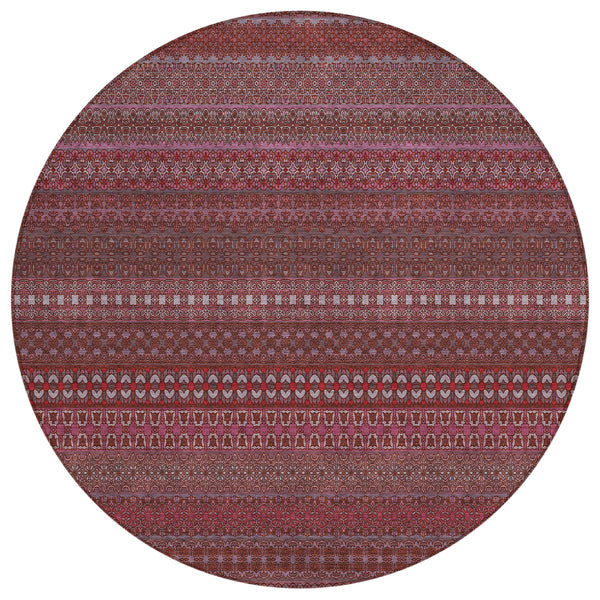Stripes Red Washable Indoor-Outdoor Rug