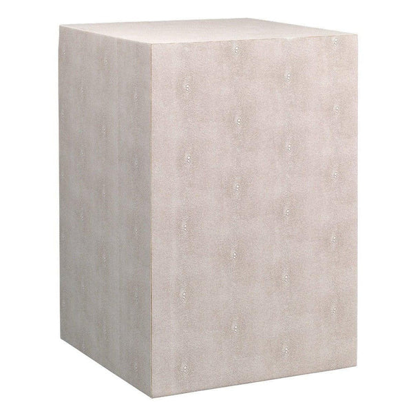 Structure Grey Leather Square Mid Century Modern Side Table Side Tables LOOMLAN By Jamie Young