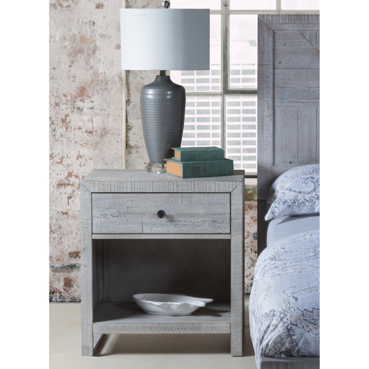 Studio 20 One Drawer Grey Nightstand-Nightstands-Palmetto Home-LOOMLAN