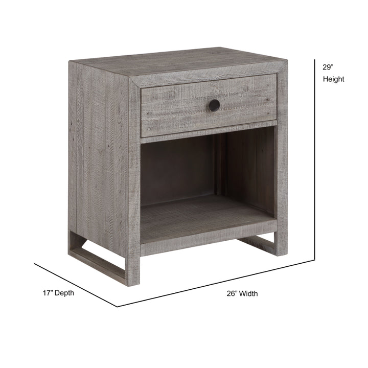 Studio 20 One Drawer Grey Nightstand-Nightstands-Palmetto Home-LOOMLAN
