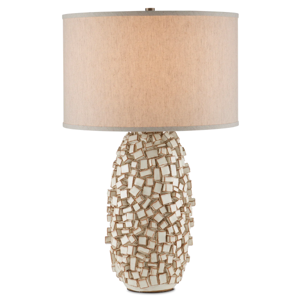 Sugar Cube Ivory Table Lamp-Table Lamps-Currey & Co-LOOMLAN