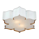 Sugar White Gold Grand Lotus White Flush Mount-Flush Mounts-Currey & Co-LOOMLAN