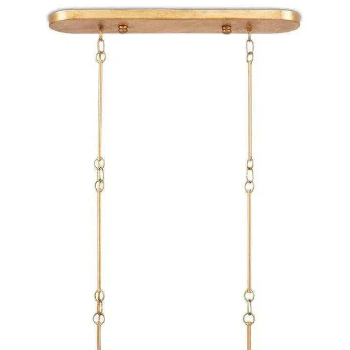 Sugar White Gold Leaf Grand Lotus White Oval Chandelier - LOOMLAN - Currey & Co - Chandeliers