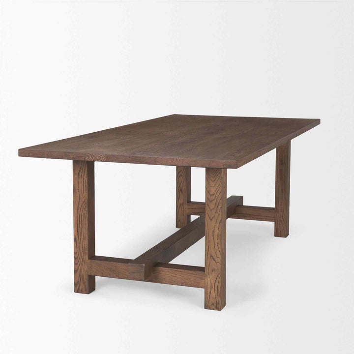 Suke Brown Rectangular Dining Table-Dining Tables-Mercana-LOOMLAN