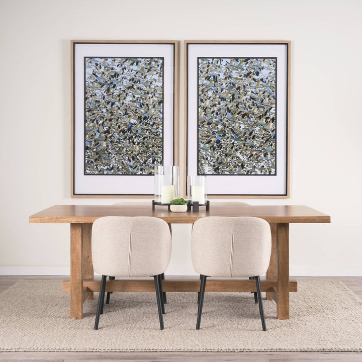 Suke Natural Wooden Trestle Dining Table-Dining Tables-Mercana-LOOMLAN