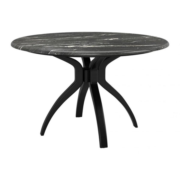 Sumay Black Marble Top  Round Dining Table
