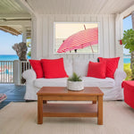 Summer Beach Umbrella d Canvas Wall Art For Living Room