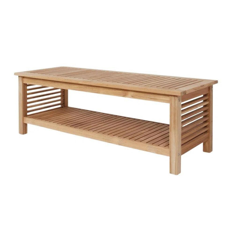 Summer Rectangular Teak Outdoor Coffee Table Storage