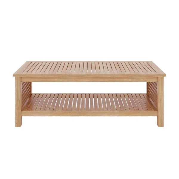 Summer Rectangular Teak Outdoor Coffee Table Storage-Outdoor Coffee Tables-HiTeak-LOOMLAN