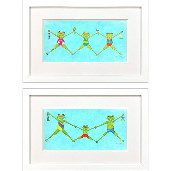 Summer Splash II Blue Framed Wall Art 2PC