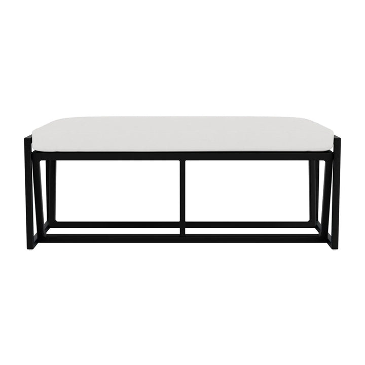 Summit Aluminum Frame Outdoor Loveseat Ottoman-Outdoor Benches-Lloyd Flanders-LOOMLAN