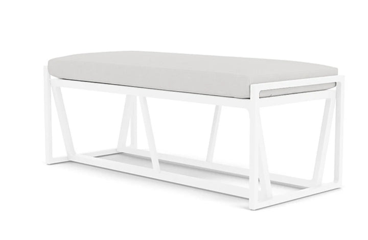 Summit Aluminum Frame Outdoor Loveseat Ottoman-Outdoor Benches-Lloyd Flanders-LOOMLAN