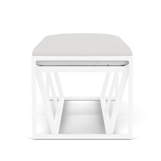 Summit Aluminum Frame Outdoor Loveseat Ottoman-Outdoor Benches-Lloyd Flanders-LOOMLAN